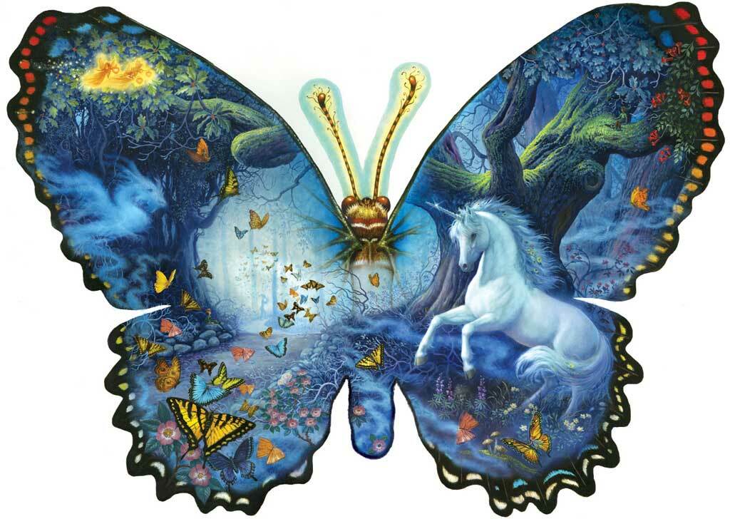 Fantasy Butterfly - 1000pc Shaped Jigsaw Puzzle By Sunsout