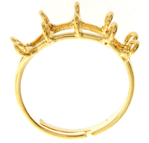 FINGER RING W/10 RINGS PLATED GOLD Nickel Free 18mm