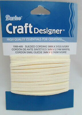 Darice 3mm Flat Sueded Cording - 3 Yards Ivory