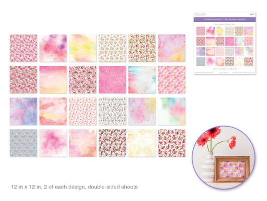 Cardstock: 12"x12" Themed Stack Pad x24 Double-Sided (24 Designs) 230GSM Floral Dreams