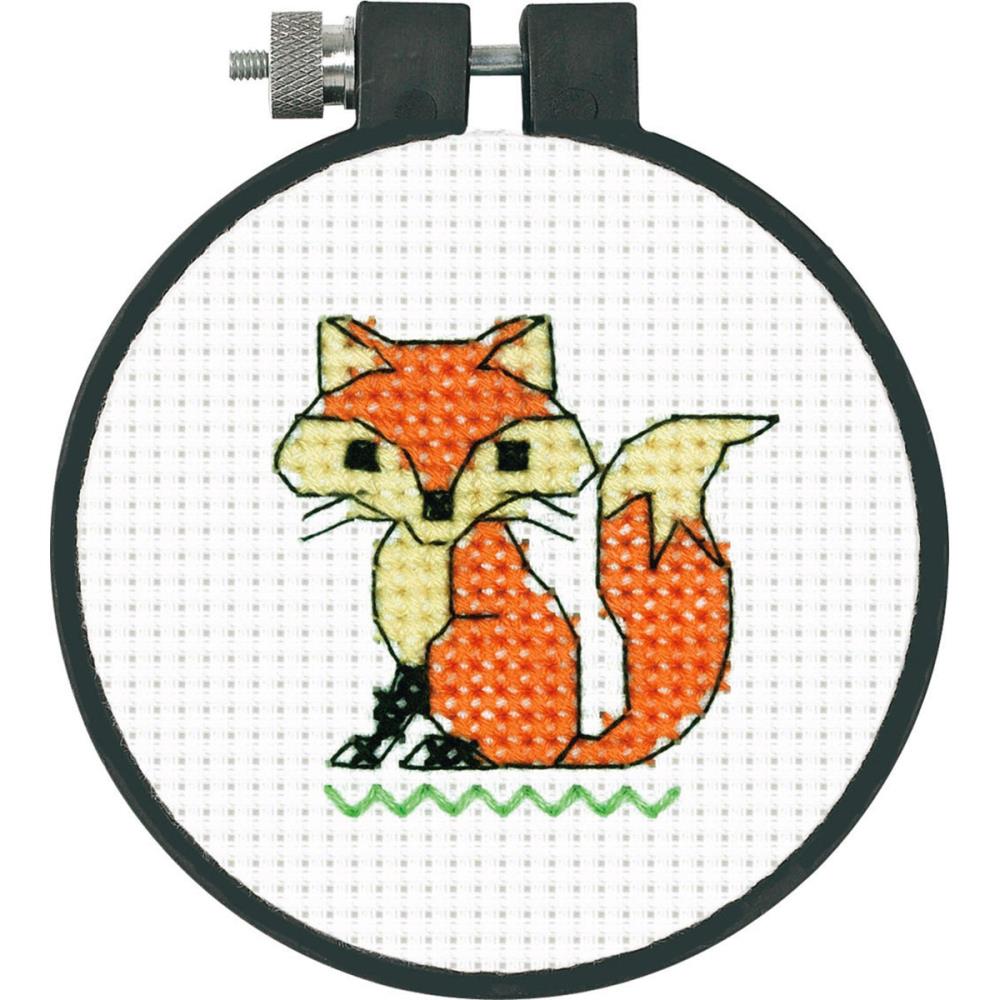 Dimensions Learn-A-Craft Counted Cross Stitch Kit 3" Round Fox