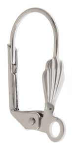 Lever Back Earwire w/Shell Shape & Ring  Nickel Color LF/NF