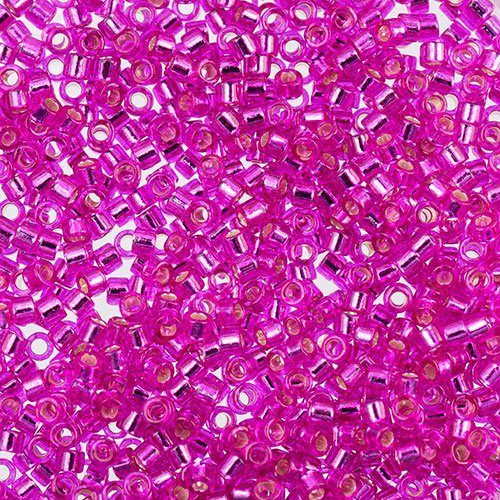 DARK PINK SILVER LINED Seed Bead