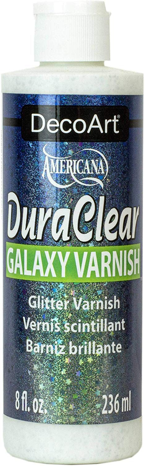 Galaxy Glitter Varnish, 8 oz. DecoArt DuraClear Varnish