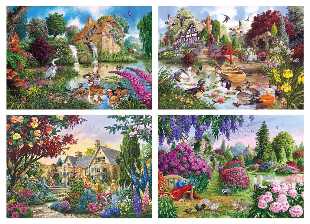 Gibsons Flora & Fauna Jigsaw Puzzles (4 x 500 Pieces)