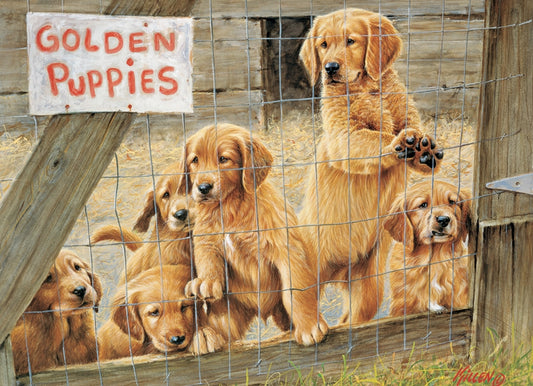 500pc Puzzle Cobble Hill Golden Puppies