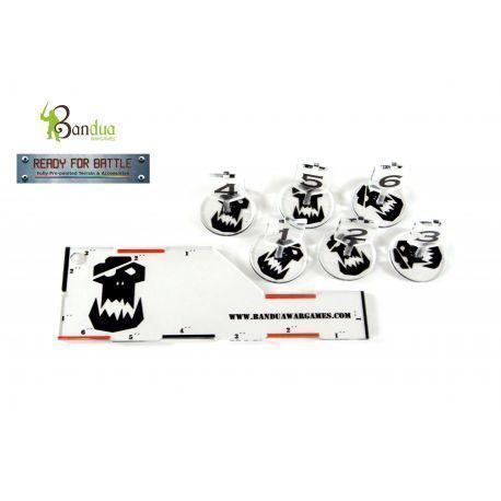 GREEN HORDE COMBAT RULER AND TOKENS COMPATIBLE WITH 40K