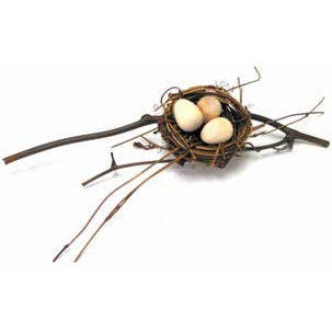 Nest On Twig Stem - 3"