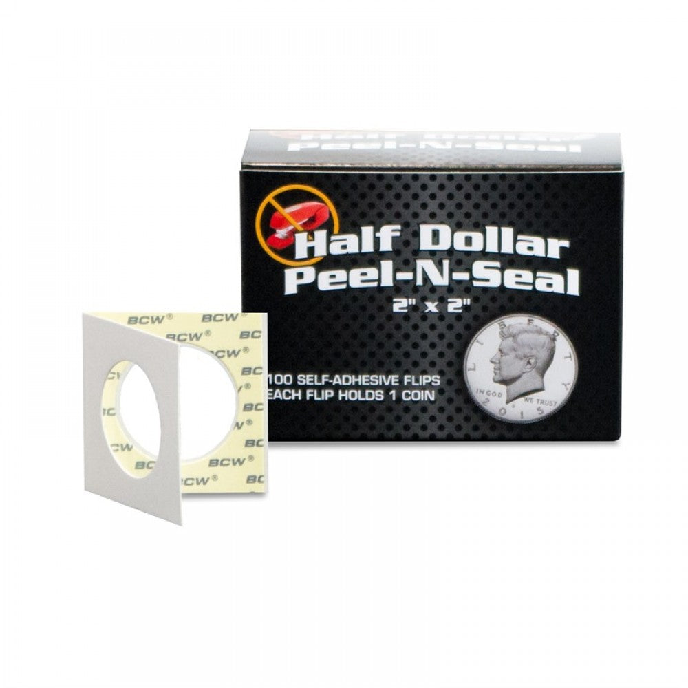 BCW Half Dollar Peel-N-Seal 2x2 (100)