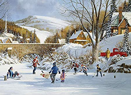 Cobble Hill  1000pc Puzzle - Hockey on Frozen Lake