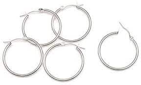 Darice Silver Plated Embossing Template Hoop Earring with Latch Back, 6-pair
