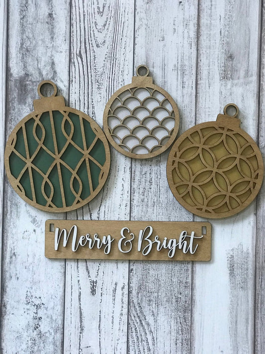 Shelf Sitter Christmas Bauble Theme Insert set