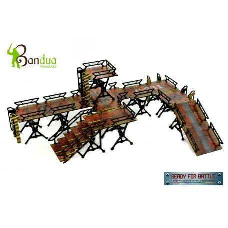 Bandua Wargames: Infinity Terrain Pre-Painted: Industry of Murder Industrial Pack