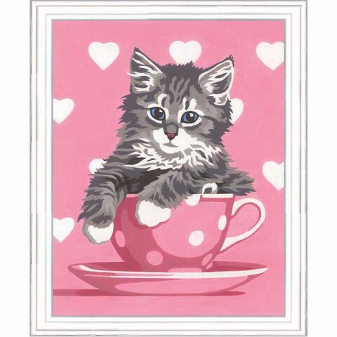 Paint by Number Junior: Kitten Tea Cup 8x10