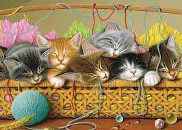 Cobble Hill Kittens in a Basket Tray Puzzle 35 pc