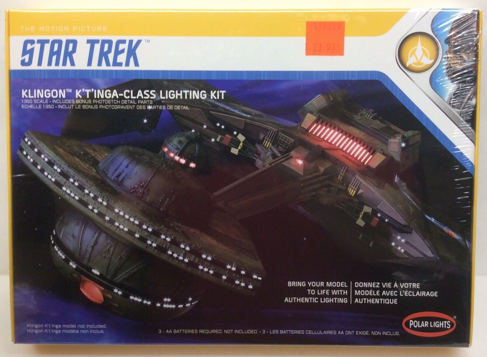 POLAR LIGHTS STAR TREK KLINGON K'T'INGA LIGHTING KIT 1:350 SCALE ...