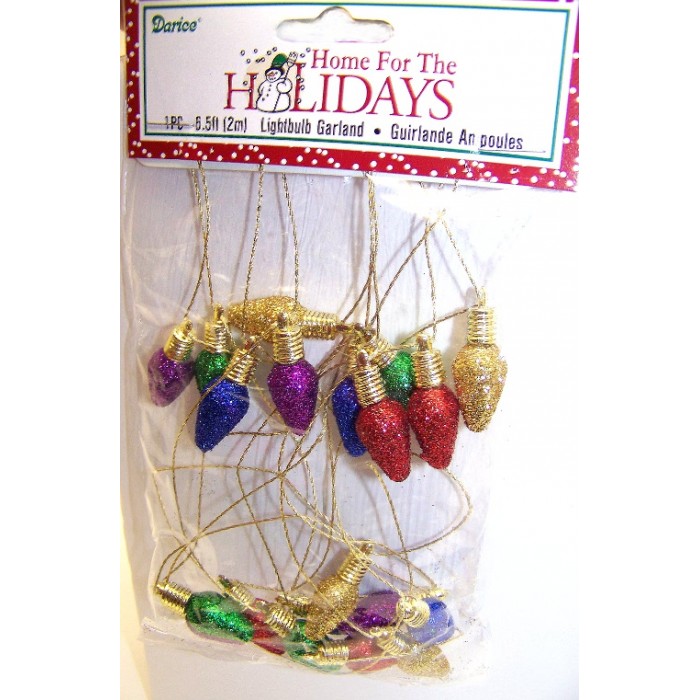 String of Mini Decorative Lights, Glittered, Tapered, 6.5 ft.