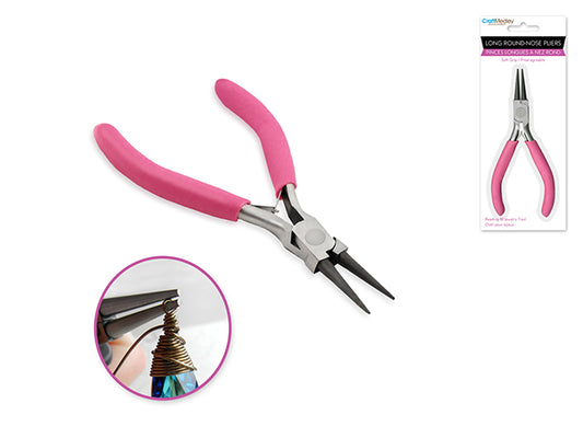 Beading/Jewelry Tool: Long Round Nose Pliers w/ Soft grip