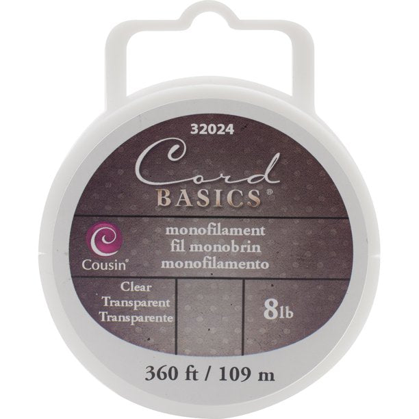 Cord Basics Monofilament Cord 8lb 360'-Clear