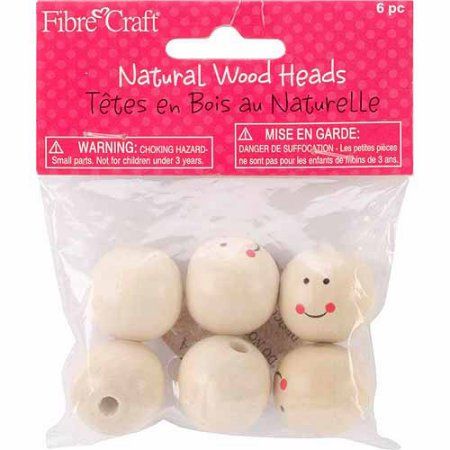 Natural Smiling Wood Heads
