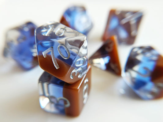 Wonderful October Opal Layered Birthday Dice 7 Piece Set OOP