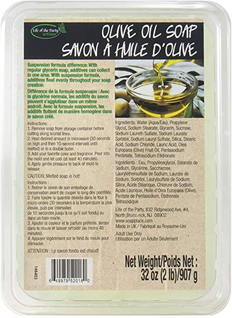 SP52018 Life of The Party Suspension Soap Base, 2-Pound, Olive Oil
