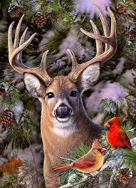 Cobble Hill  500pc Puzzle - One Deer Two Cardinals