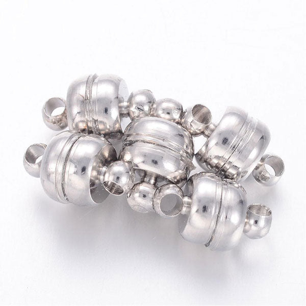 Magnetic Clasps - Oval - Silver - 11mm X 7mm