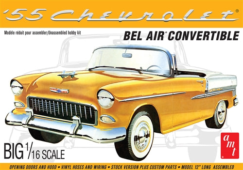 AMT 1955 CHEVY BEL AIR CONVERTIBLE 1:16 SCALE MODEL KIT