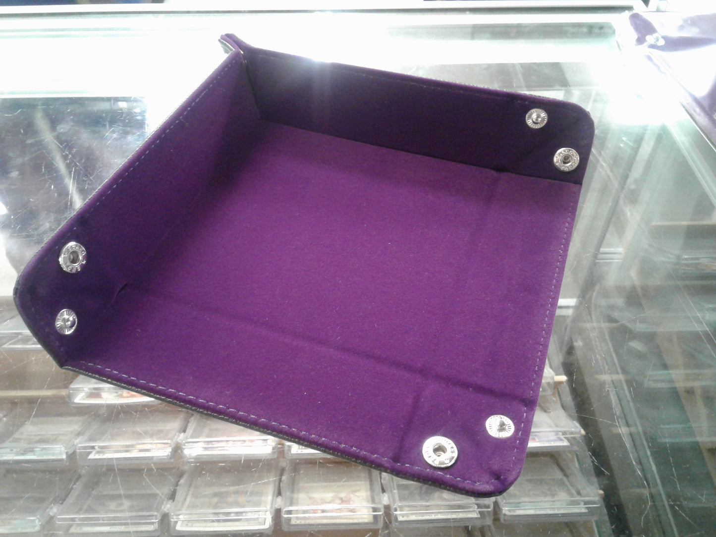 Folding Square Tray w/ Purple Velvet