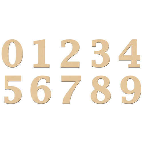 Serif Font Number - 4" Tall