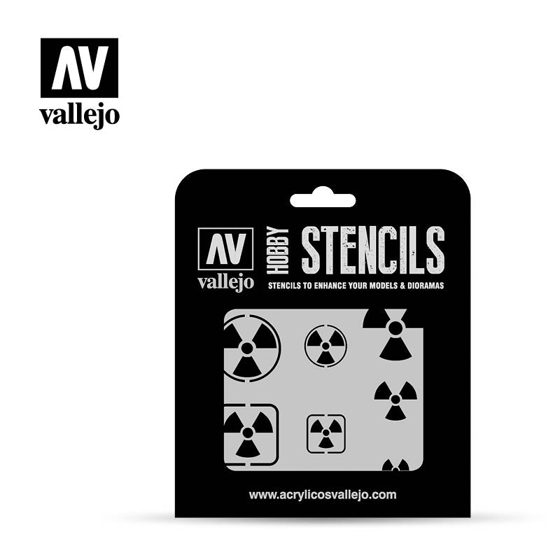 Vallejo Hobby Stencils ST-SF005 Radioactivity Signs