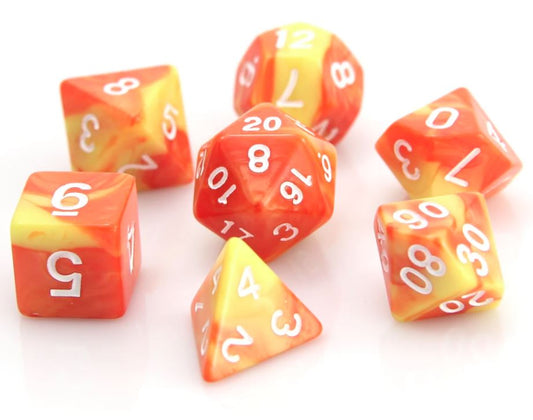 7 Piece RPG Set - POLY RPG SET - FIREBALL