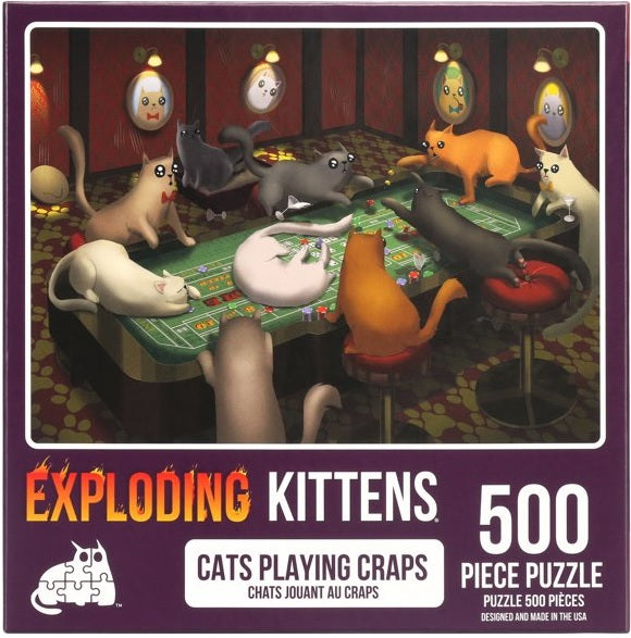 CATS PLAYING CRAPS 500 PIECE PUZZLE
