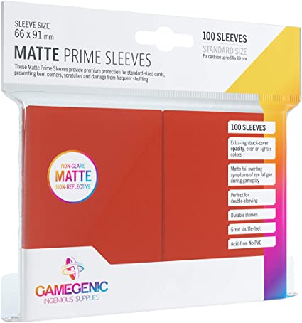 Red 100ct Matte Prime Sleeves GG Standard Size