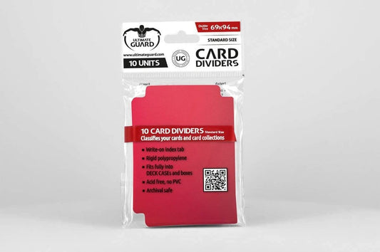 Ultimate Guard Deck Box Ultimate Guard 67mm x 93mm Card Dividers - Red (10)