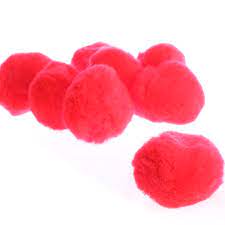 2" Red Pompoms 10pcs