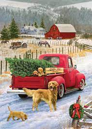 Cobble Hill Red truck Farm Tray Puzzle 35 pc