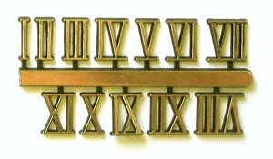 Clock Numerals - 3/4" Gold Roman
