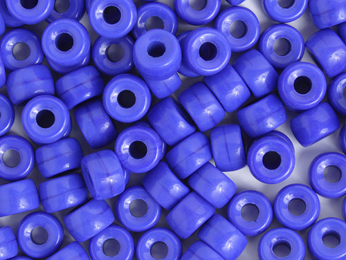 Opaque Blue Crowbeads Pony Beads 9mm
