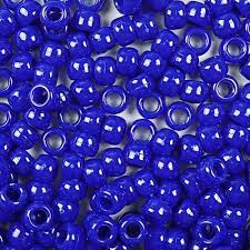 Pony Beads: 9mmx6mm Barrel Standard - Royal Blue
