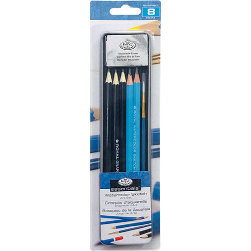 Royal Langnickel Essentials Tin Box Mini Art Set – (8 Pieces) Watercolor Sketch