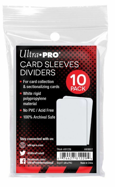 Ultra Pro Taller Trading Card Sleeves Dividers - Fits Card Storage Boxes
