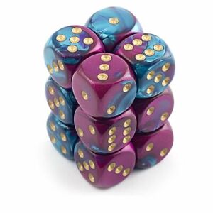 Chessex (26649): D6: 12mm: Purple-Teal/Gold