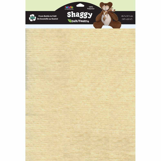 Shaggy Felt Square - 45.7 x 57cm (18″ x 22½″) - Cream