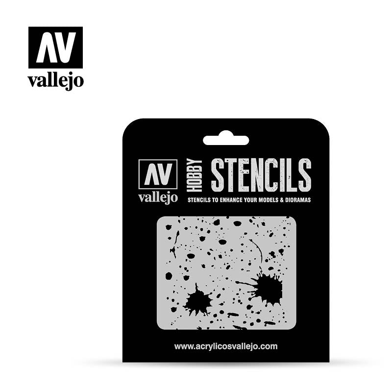 Vallejo Hobby Stencils ST-TX003 Splash & Stains