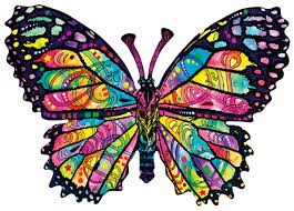 Stained Glass Butterfly - 1000pc Shaped Jigsaw Puzzle by Sunsout