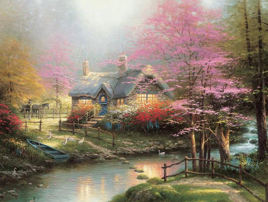 Ceaco Thomas Kinkade  Inspirations Collection Stepping Stone Cottage Puzzle - 300Piece