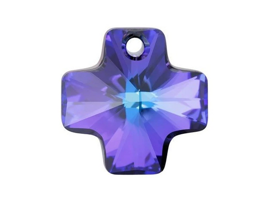 Swarovski 6866 20mm Cross Pendant Crystal Heliotrope