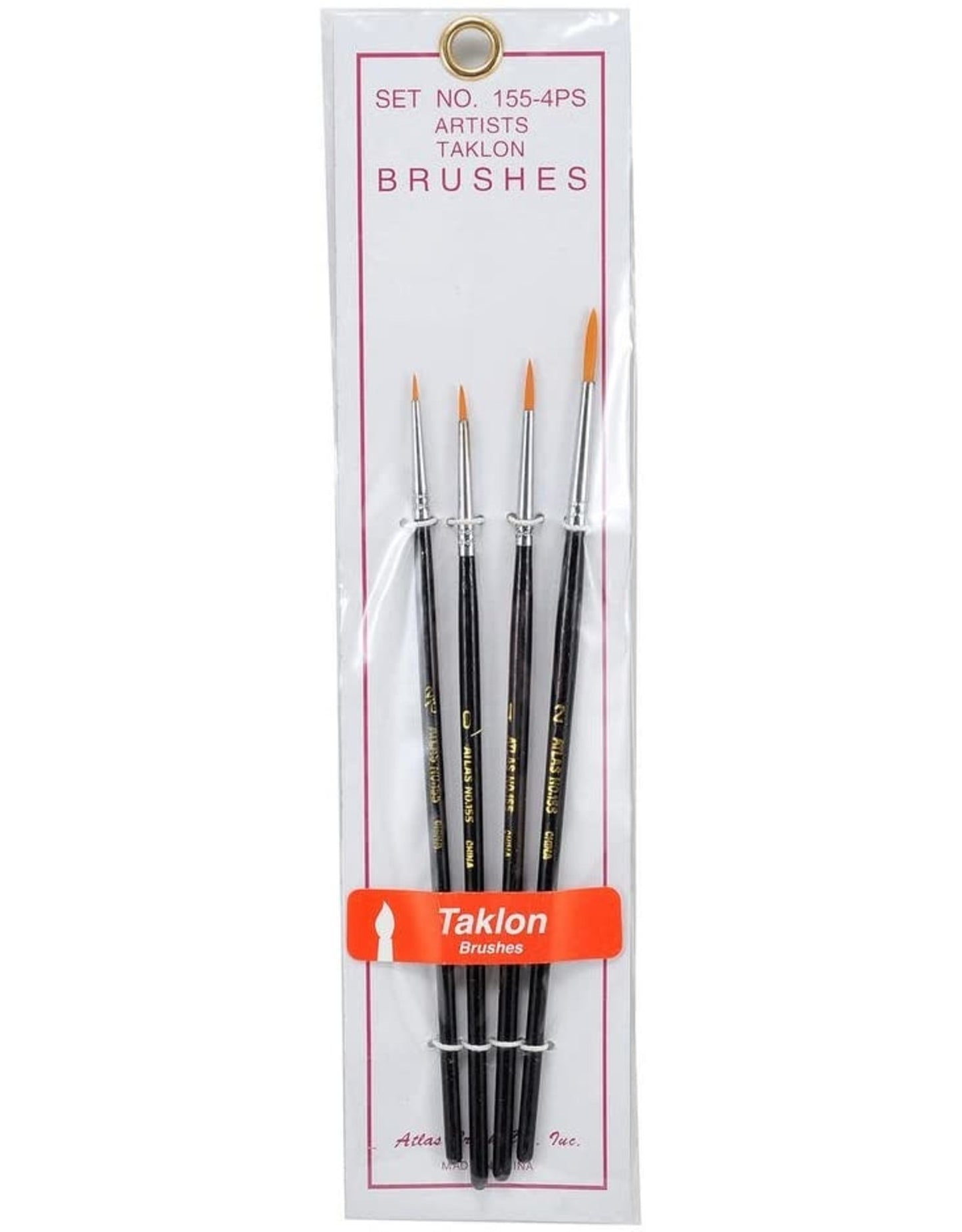 Atlas Brush Co. 155-4PS - Detail Round Taklon 4 Piece Brush Set